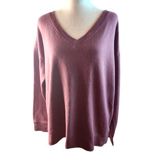 Maurices Purple Soft V-Neck Pullover Long-Sleeve Sweatshirt Women's Size XL
